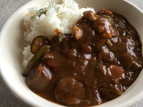 長ナスといんげんとウィンナーのカレー♪